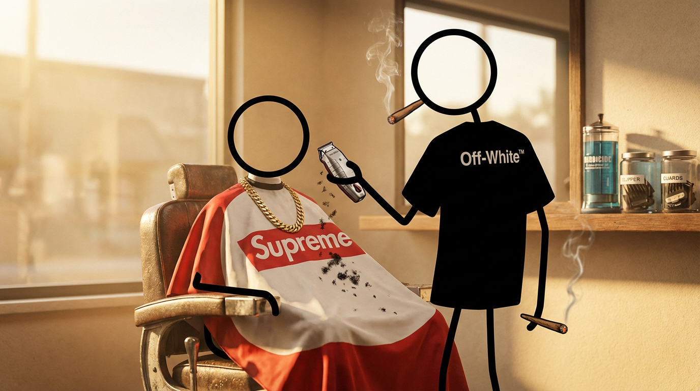 Stick Figure Wrld editorial sample — a stick figure character in a cinematic, fashion-forward scene.